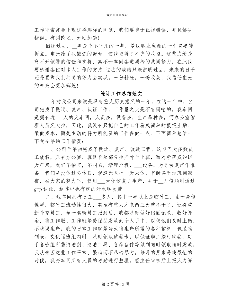 2024年公司统计工作总结_第2页