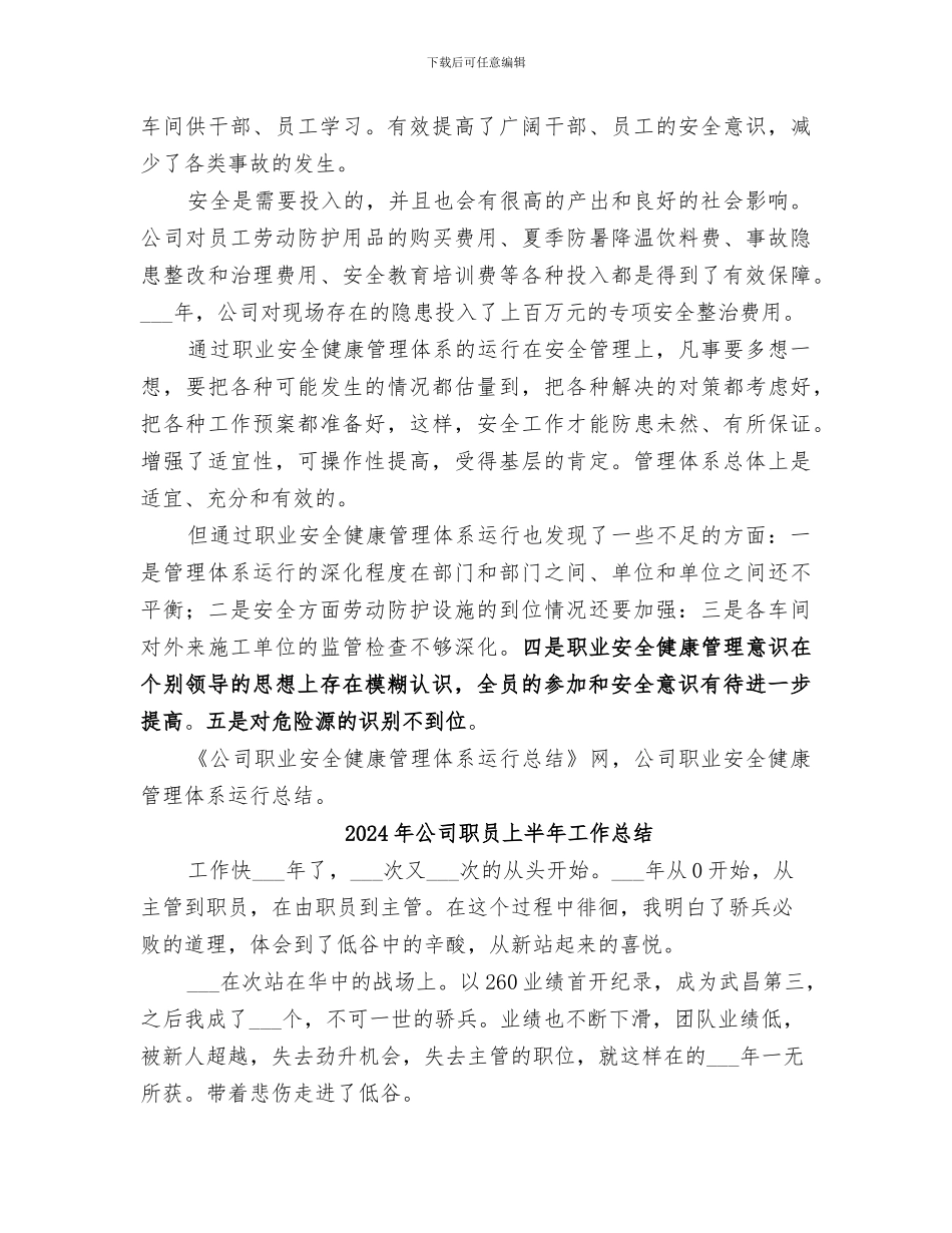 2024年公司职业安全健康管理体系运行总结范文_第3页