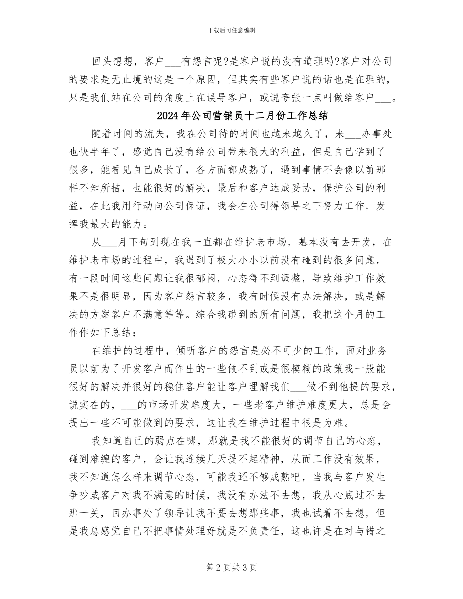 2024年公司营销员五月份工作总结_第2页