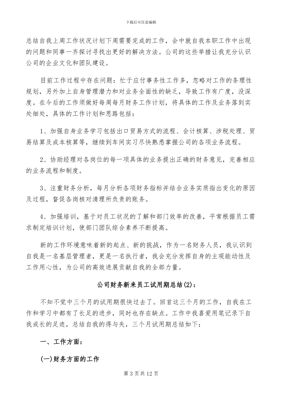 2024年公司财务新员工个人工作总结_第3页