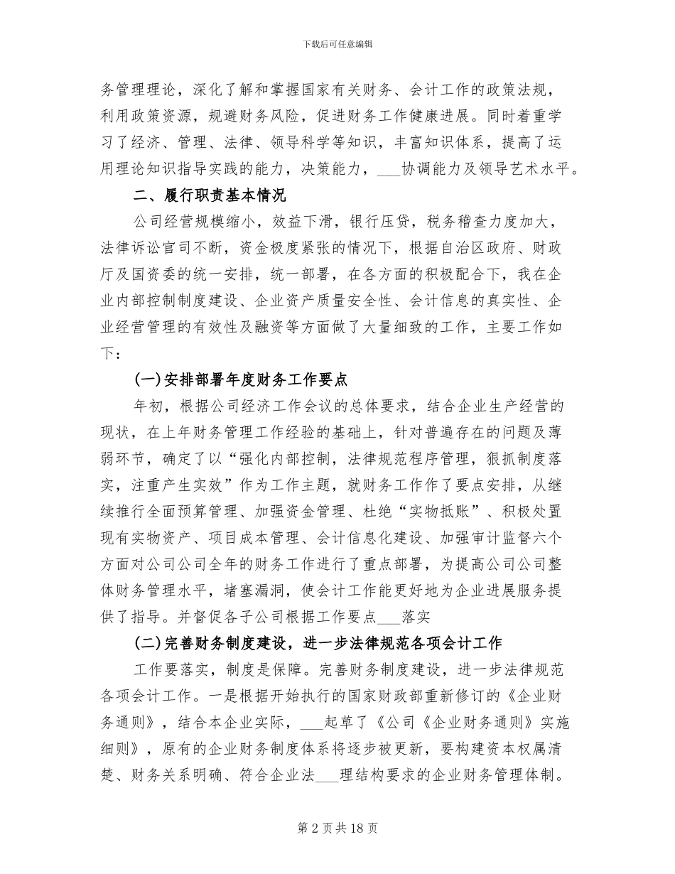 2024年公司财务负责人工作小结_第2页