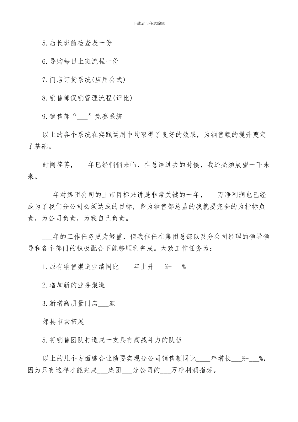 2024年公司销售总监年终工作总结以及工作计划范文_第3页