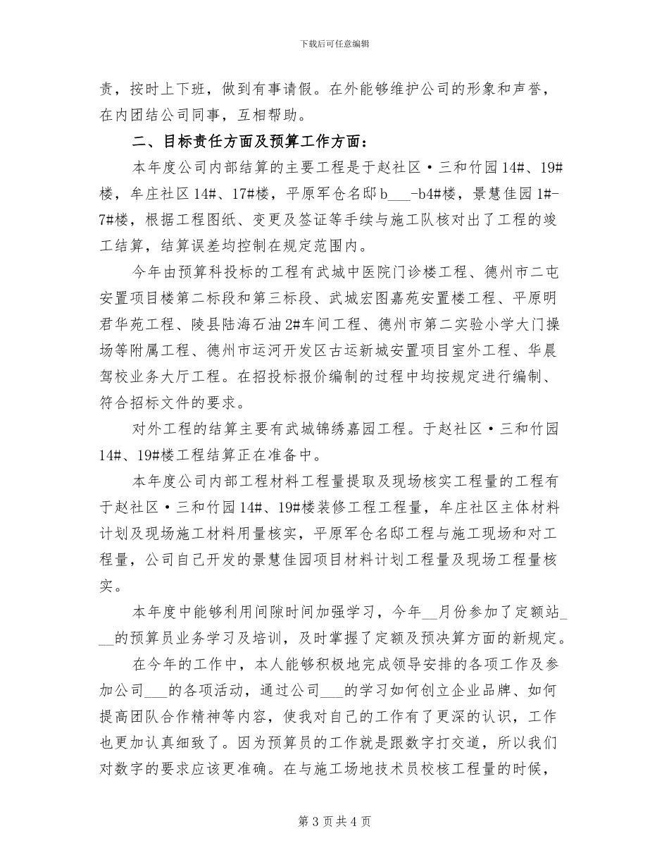 2024年公司预算员个人工作总结_第3页