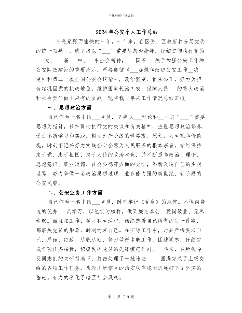 2024年公安个人工作总结_第1页