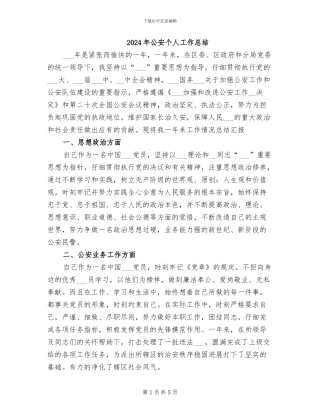 2024年公安个人工作总结