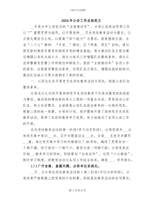 2024年公安工作总结范文