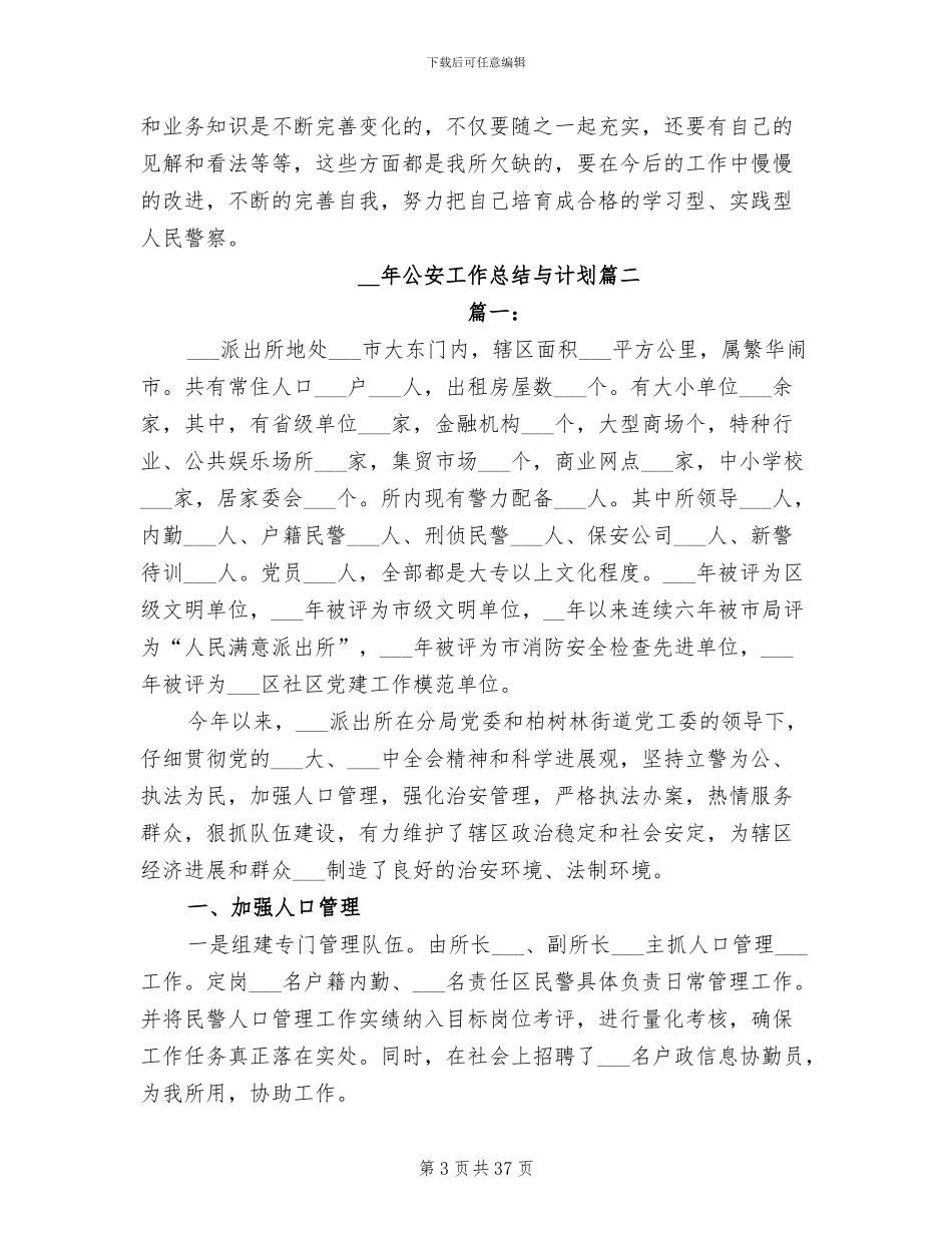 2024年公安工作总结与计划_第3页
