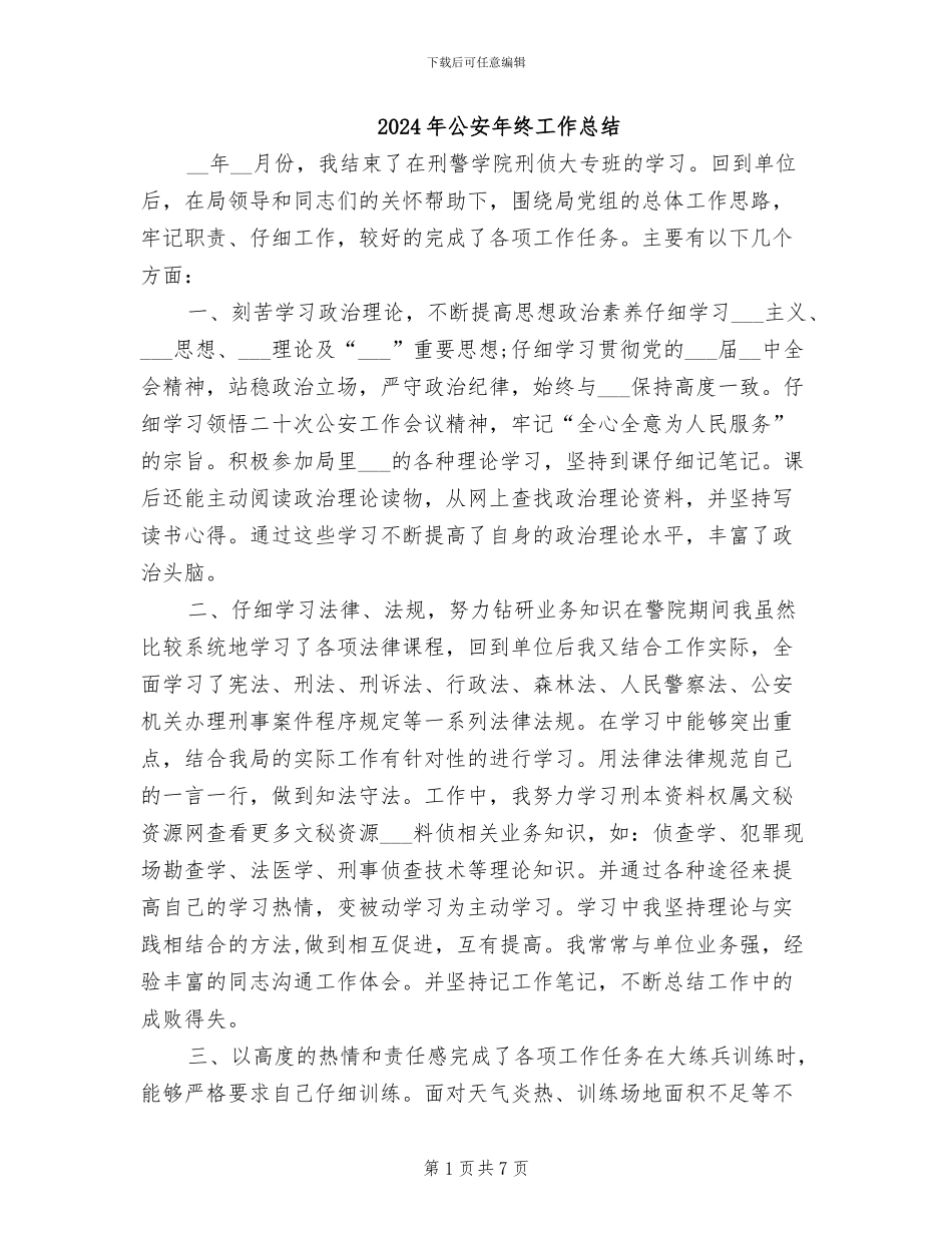 2024年公安年终工作总结_第1页
