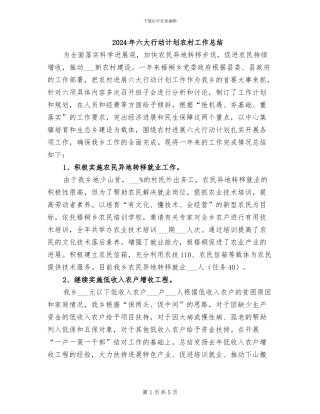 2024年六大行动计划农村工作总结
