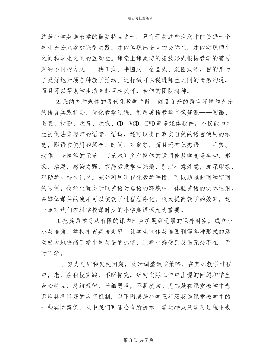 2024年六年级英语教学工作总结模板_第3页