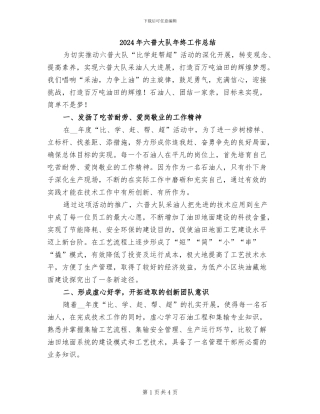2024年六普大队年终工作总结