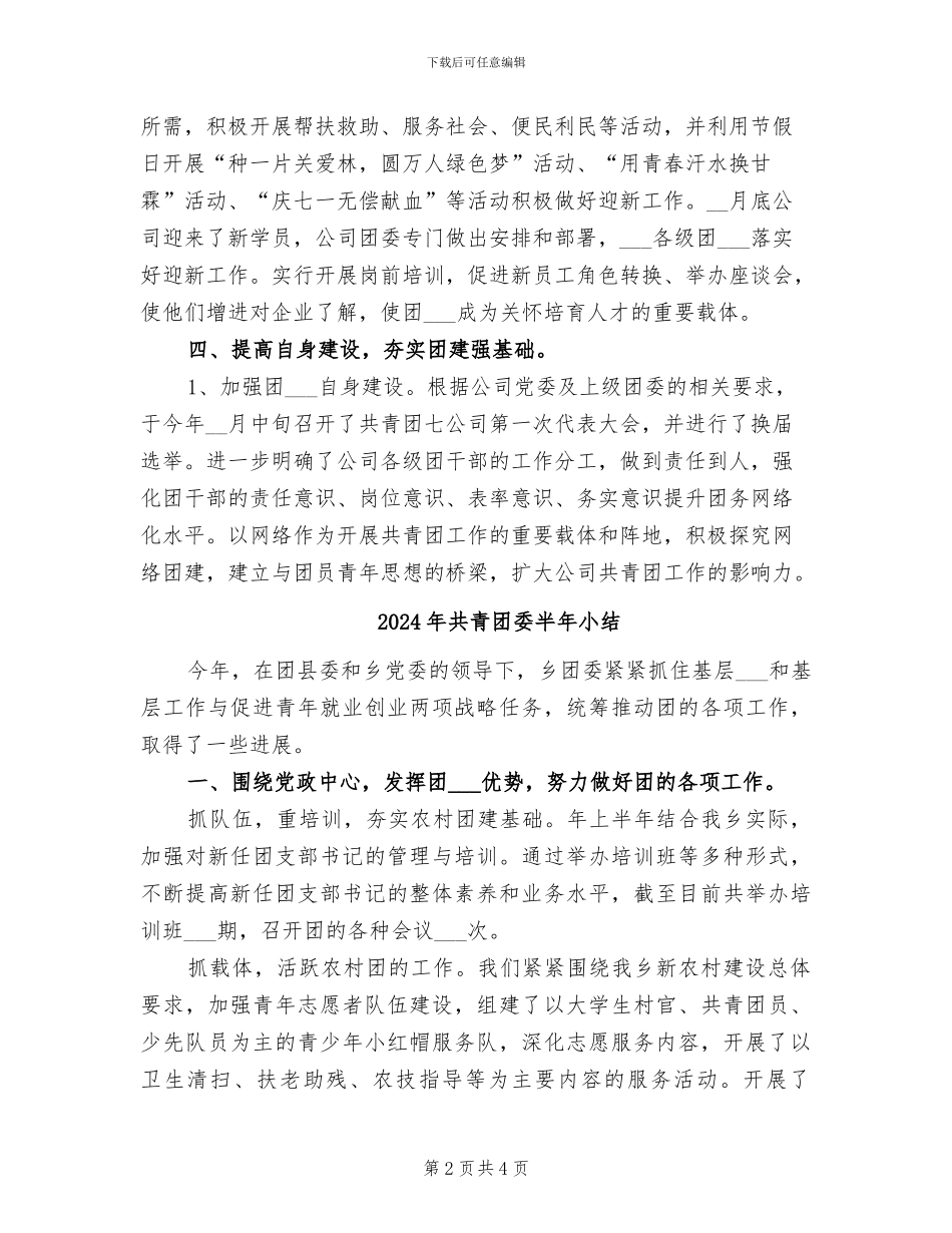 2024年共青团委半年个人总结_第2页