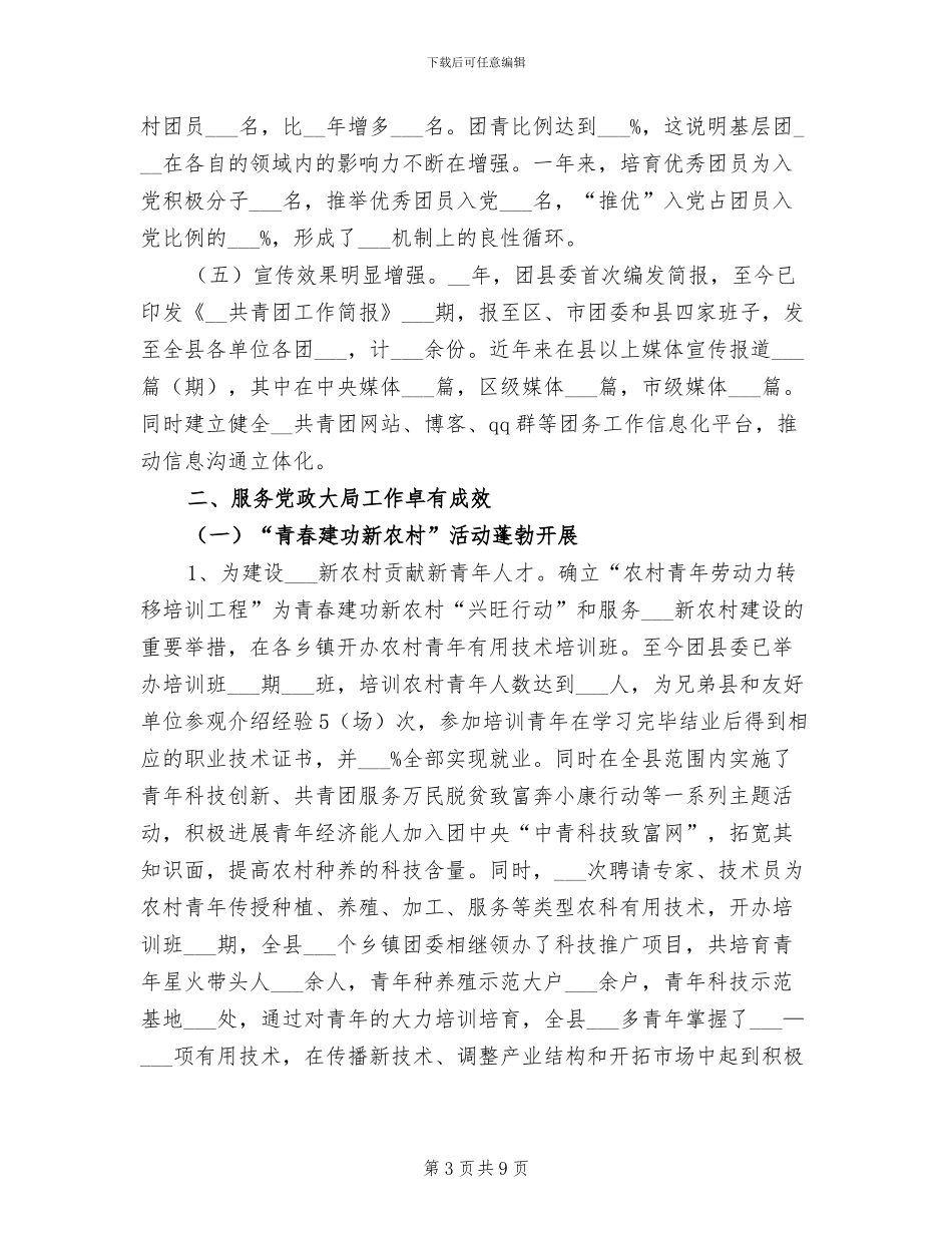2024年共青团委员会工作总结_第3页