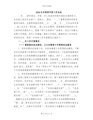 2024年共青团市委工作总结