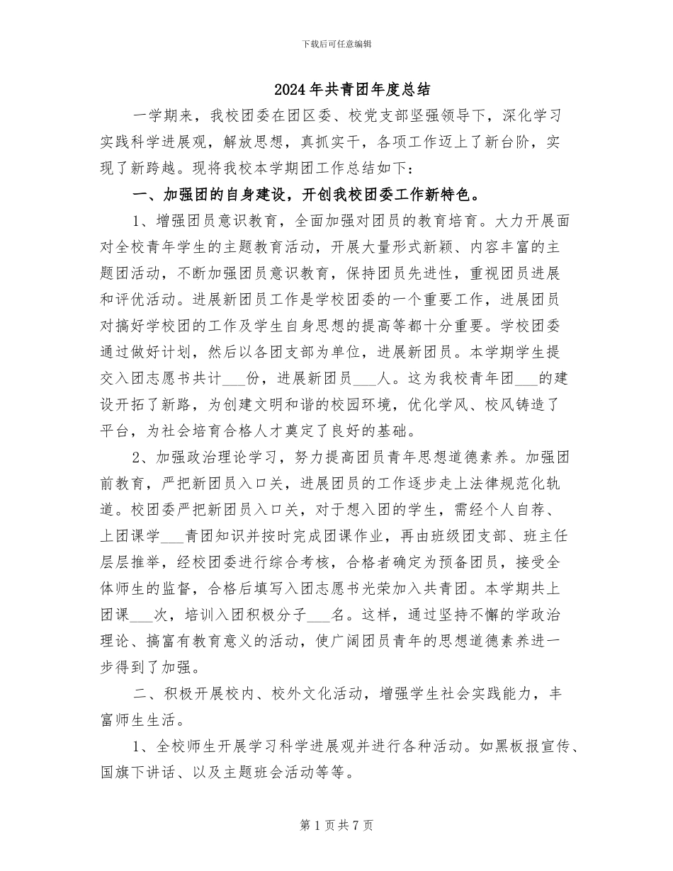 2024年共青团年度总结_第1页