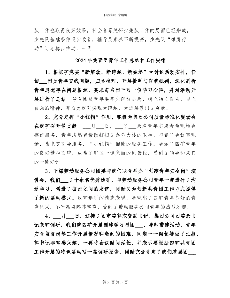 2024年共青团镇委员会年工作总结_第3页