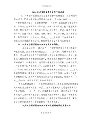 2024年共青团镇委员会年工作总结
