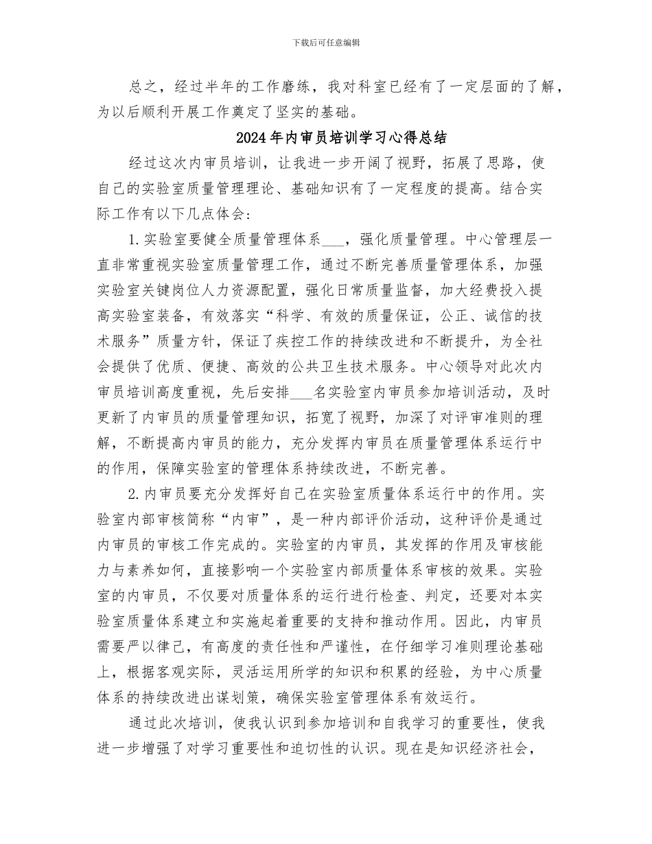 2024年内审人员年度工作总结_第2页