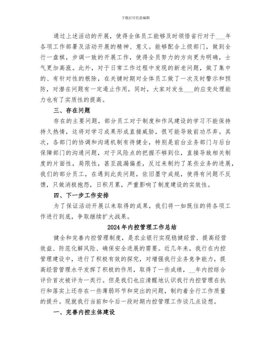 2024年内控案防执行年总结范本_第2页