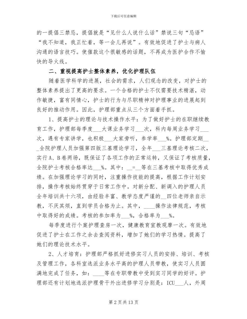 2024年内科护理人员年度工作总结_第2页