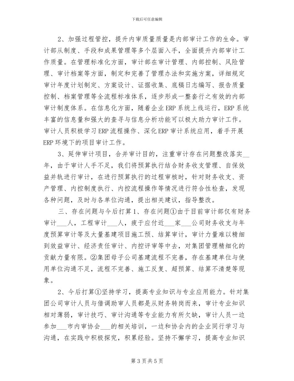 2024年内部审计年终个人工作总结_第3页