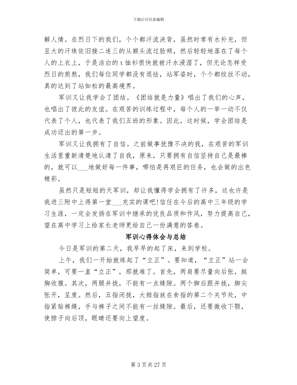 2024年军训心得体会与总结_第3页