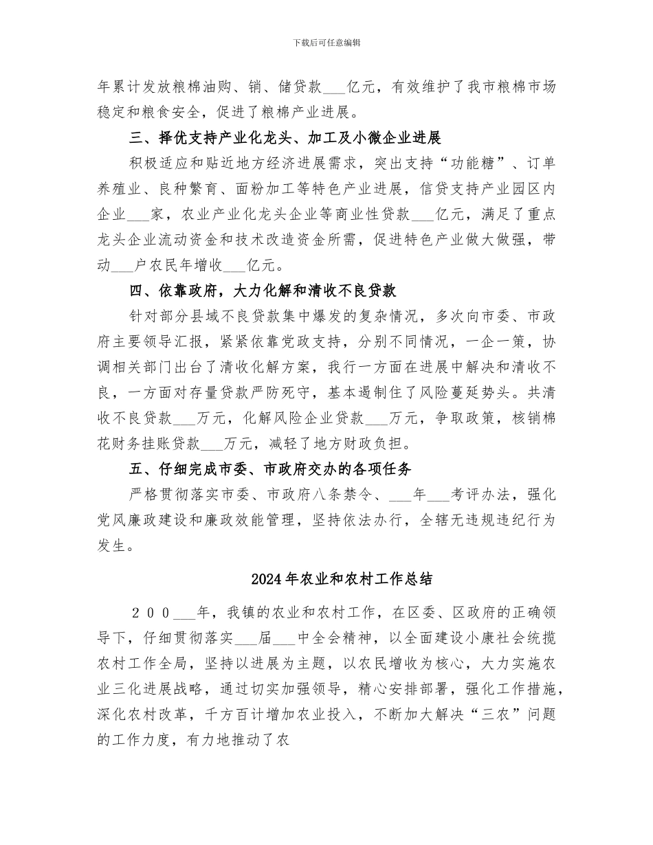 2024年农业发展银行分行年度工作总结_第2页