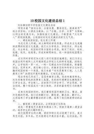 10校园文化建设总结1