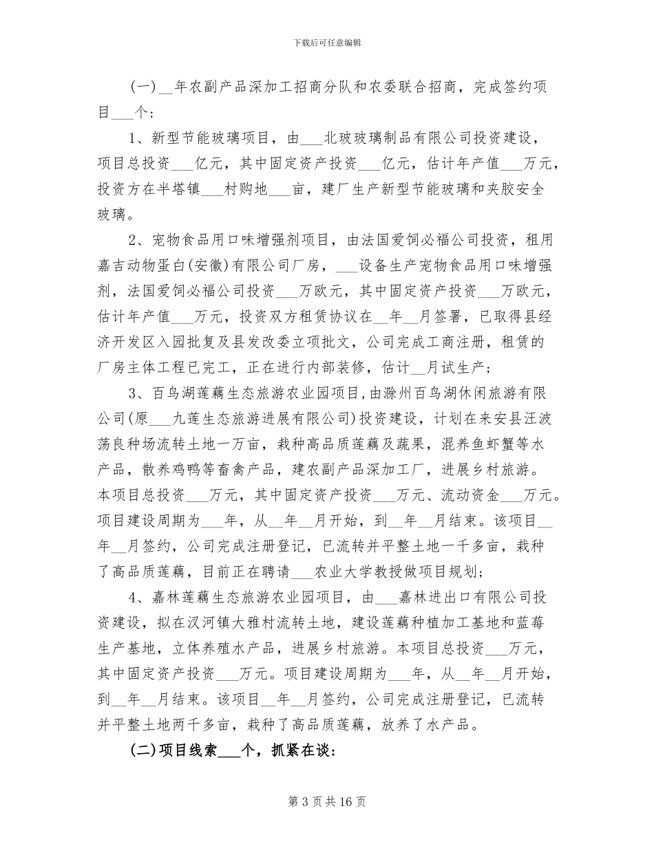 2024年农业招商引资工作总结范文_第3页