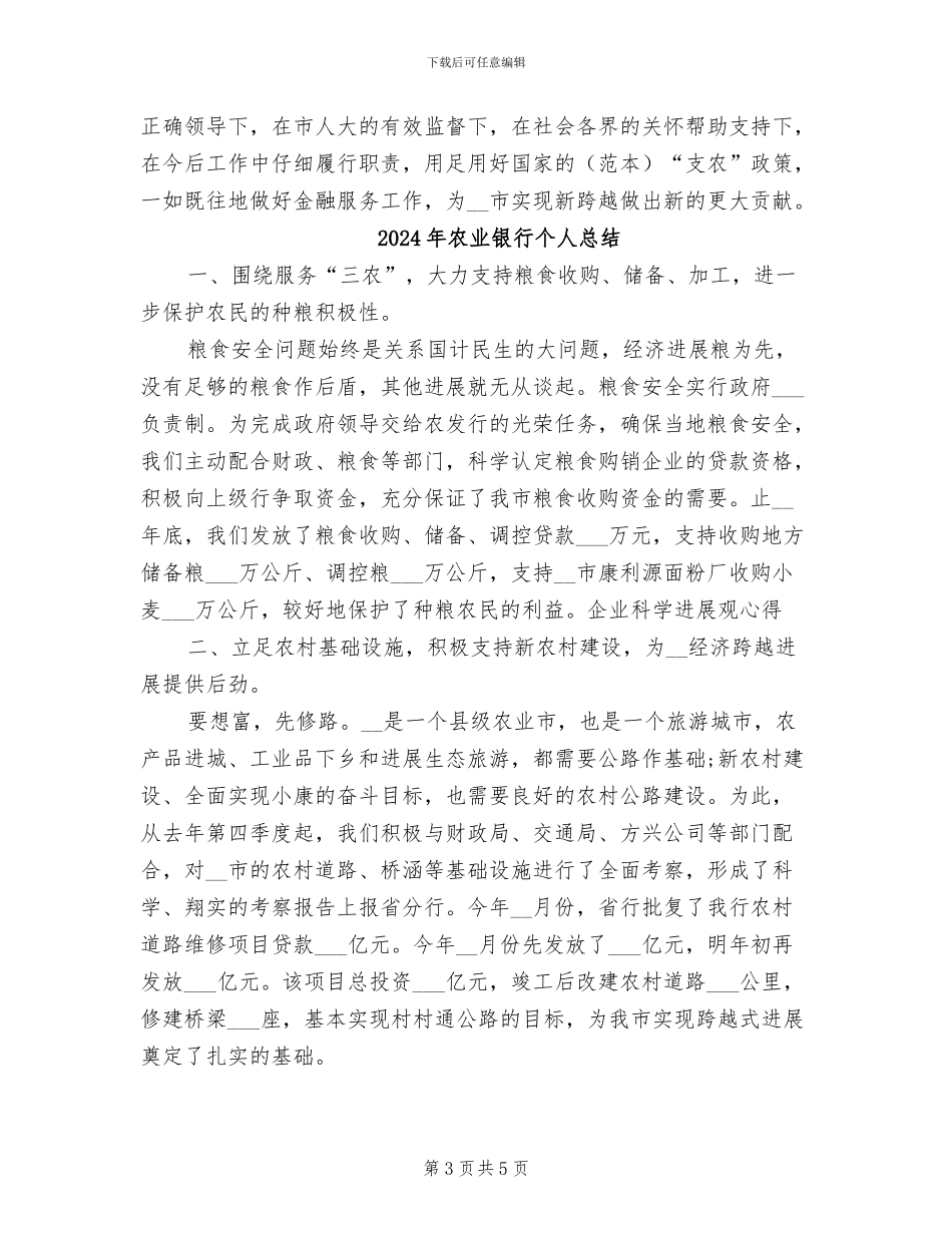 2024年农业银行个人工作总结_第3页