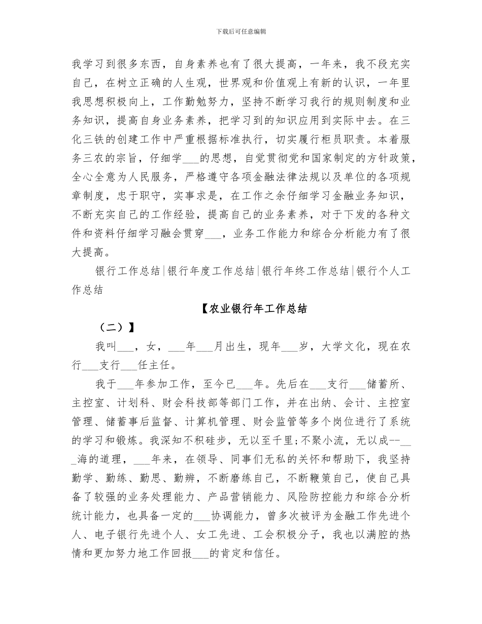 2024年农业银行年工作总结_第2页