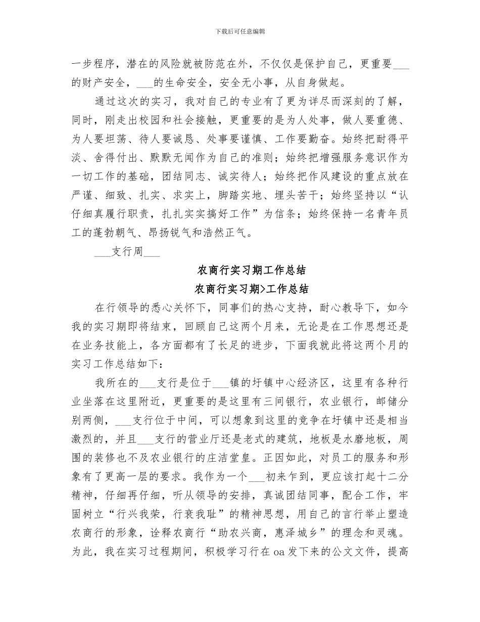 2024年农商行实习期工作总结_第3页