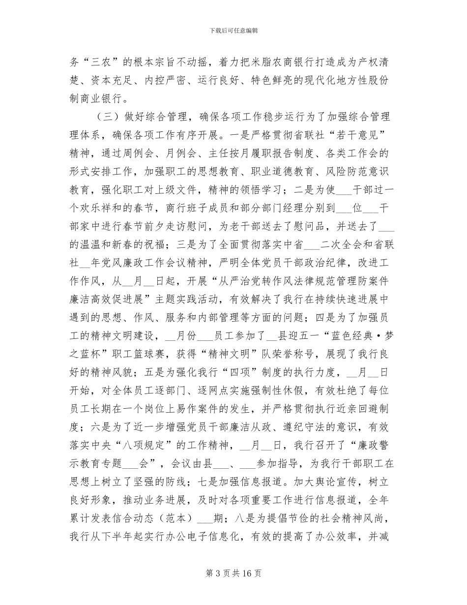 2024年农商银行年度工作总结_第3页