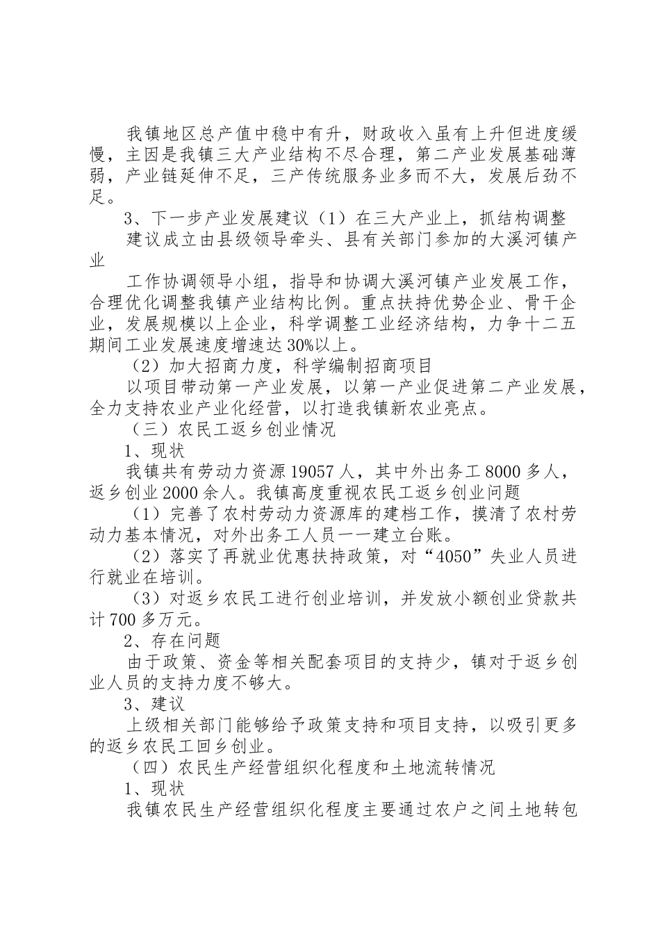 大溪河镇经济社会发展情况汇报(1)_第3页