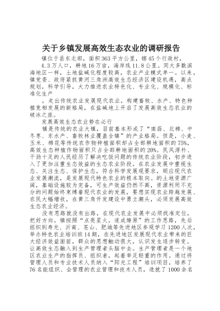 关于乡镇发展高效生态农业的调研报告_1