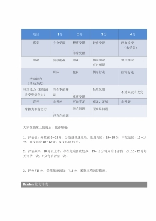 Braden量表
