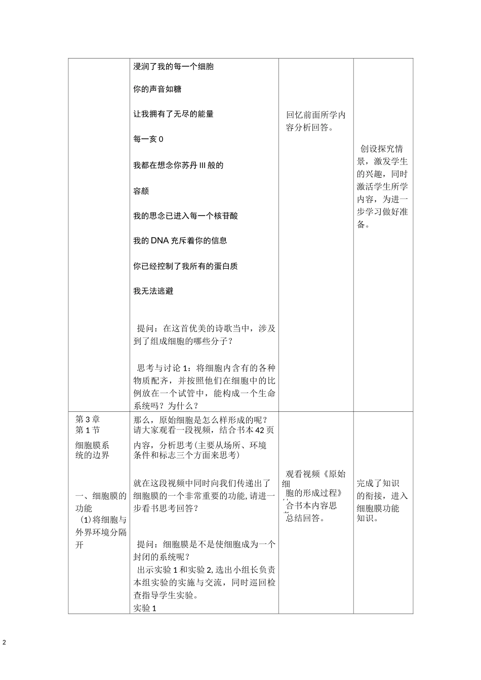 《细胞膜──系统的边界》教学设计_第2页