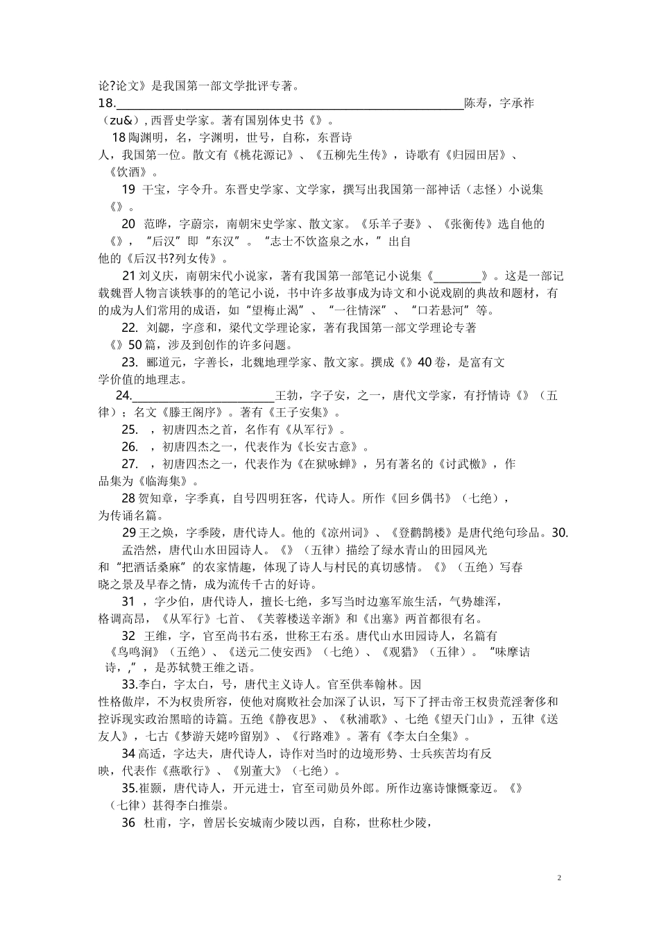 古代文学常识填空_第2页
