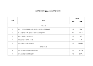 工程量清单doc三工程量清单：