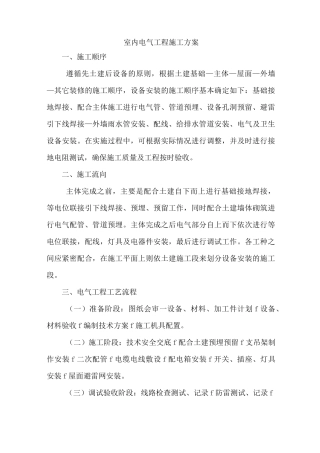 室内电气工程施工方案