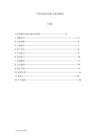 管理岗位能力素质模型