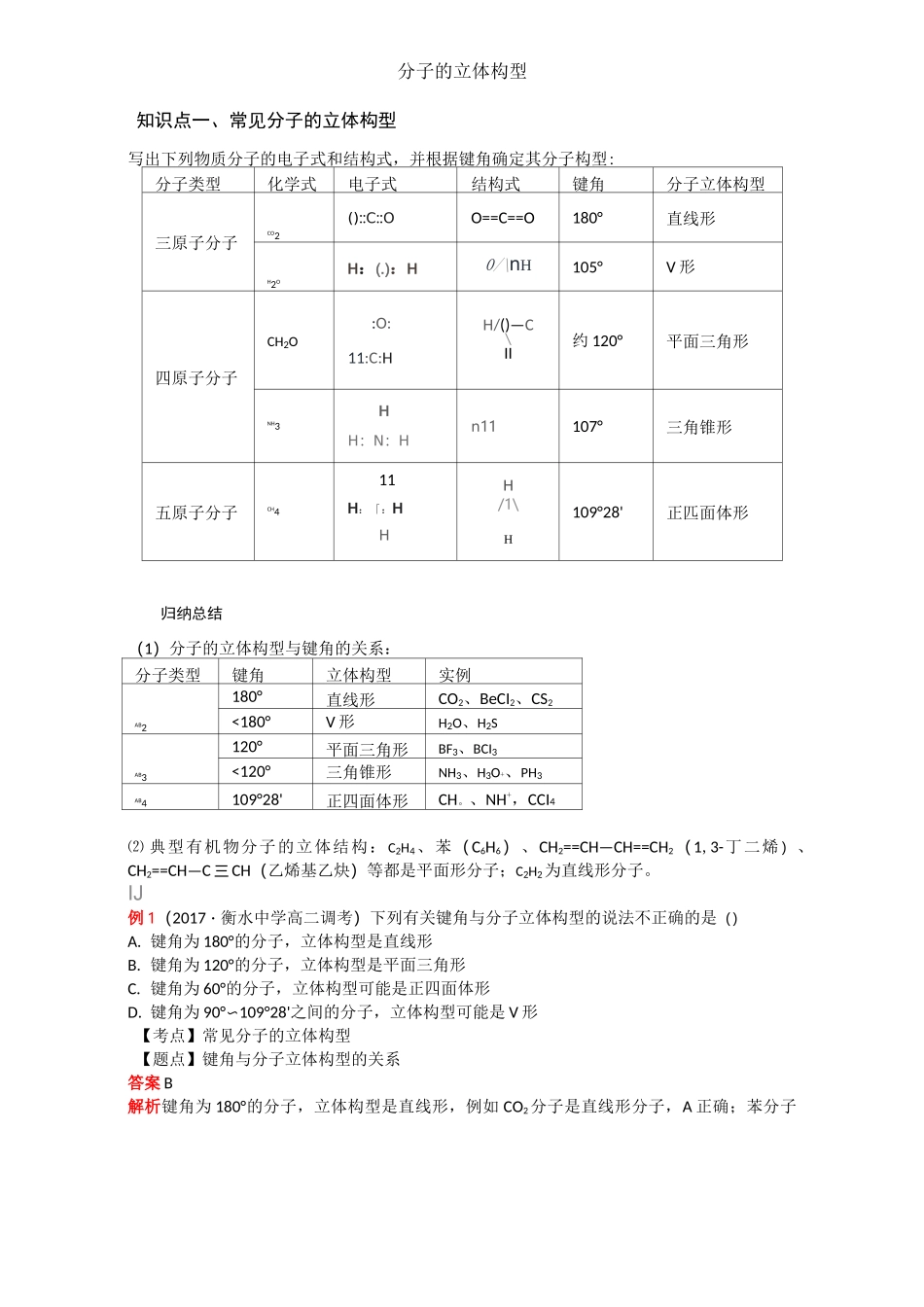 分子的立体构型_第1页