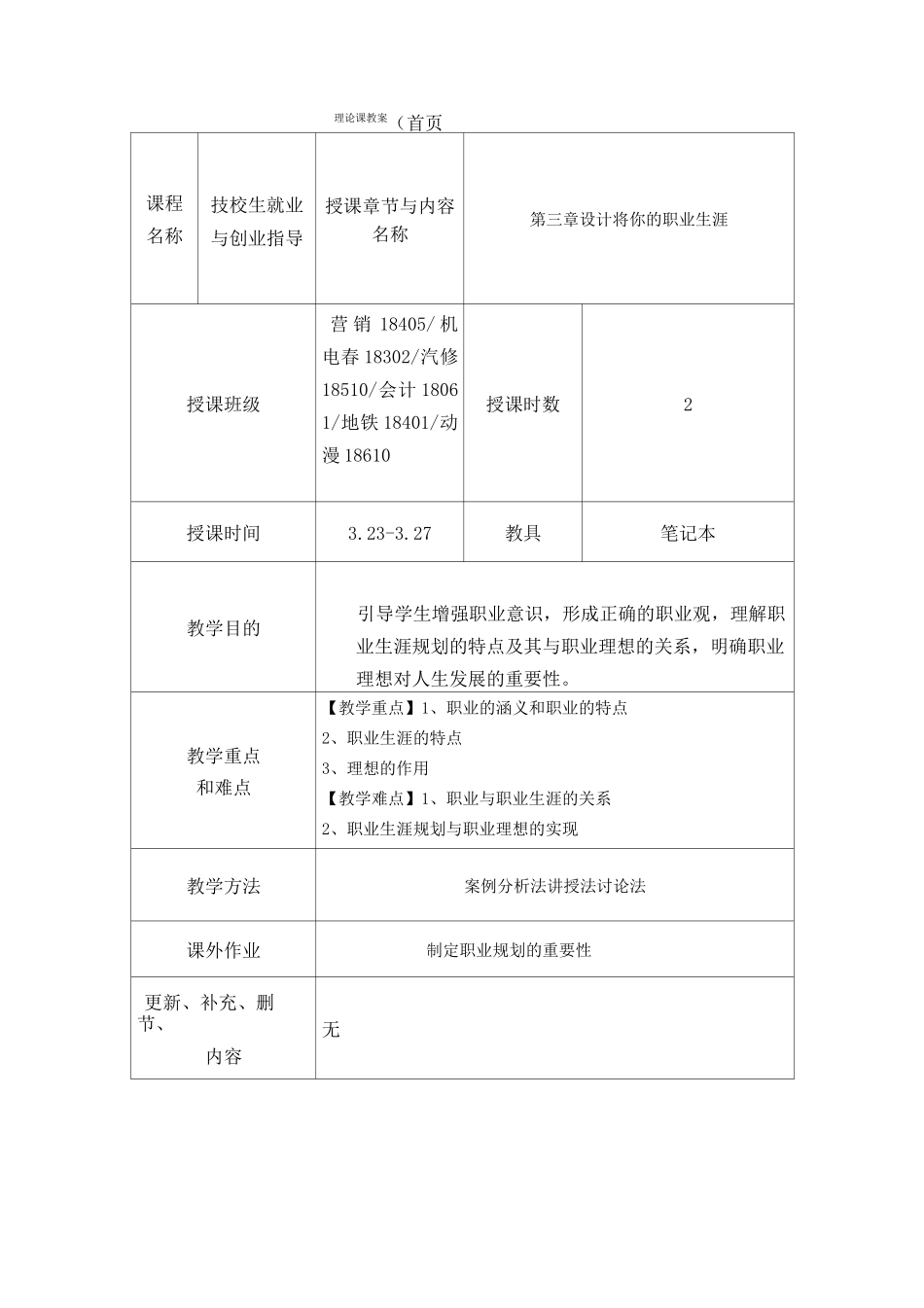 第四周技校生就业与创业指导教案_第1页