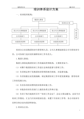 企业培训体系设计方案