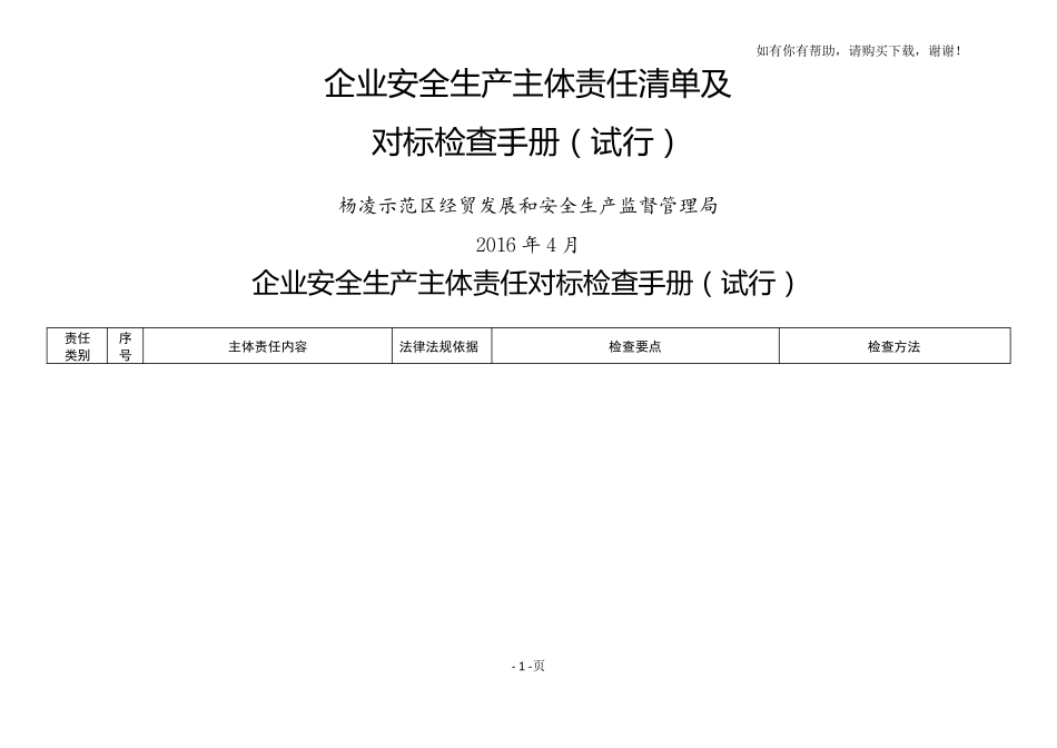 企业安全生产主体责任清单及_第1页