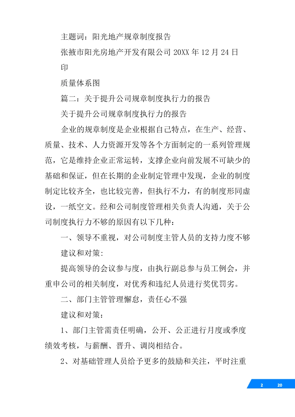 企业管理制度及执行情况报告_第2页