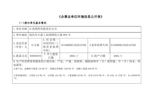 企事业单位环境信息公开表
