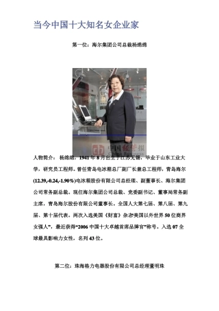 优秀女企业家集锦