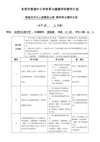 优课原地双手头上前掷实心球教学设计