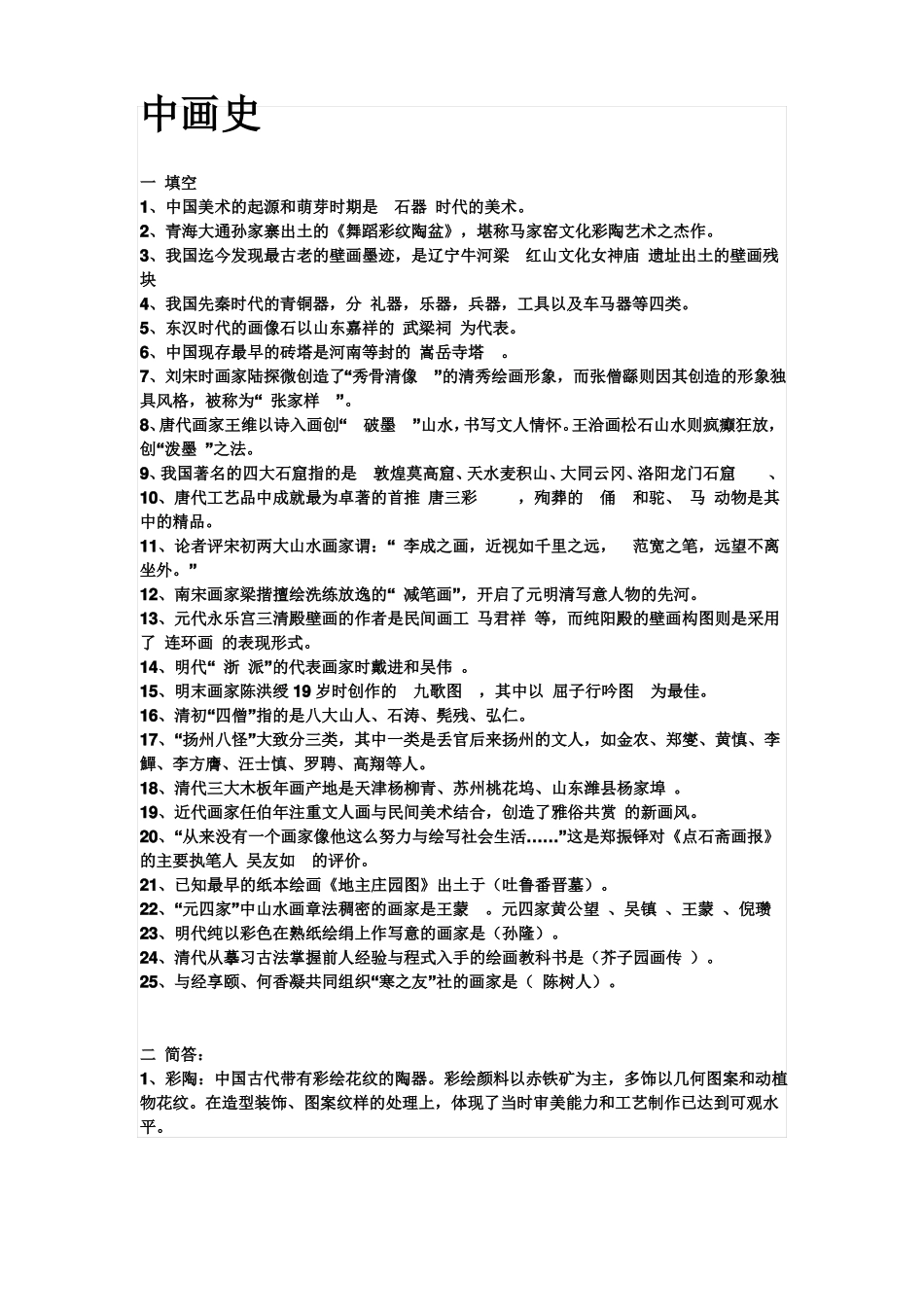 优质特岗小学美术专业知识整理_第1页